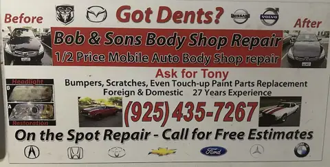 Got Dent ? Bob&Sons Mobile Auto Body Shop Repair photo 2