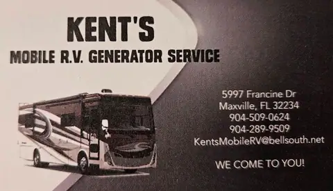 Kent's Mobile RV Generator Service in Jacksonville, FL